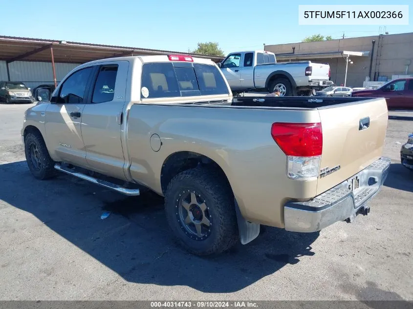 2010 Toyota Tundra Grade 4.6L V8 VIN: 5TFUM5F11AX002366 Lot: 40314743