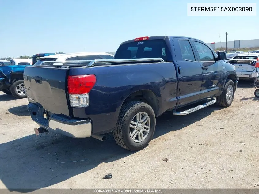 2010 Toyota Tundra Double Cab Sr5 VIN: 5TFRM5F15AX003090 Lot: 40327872