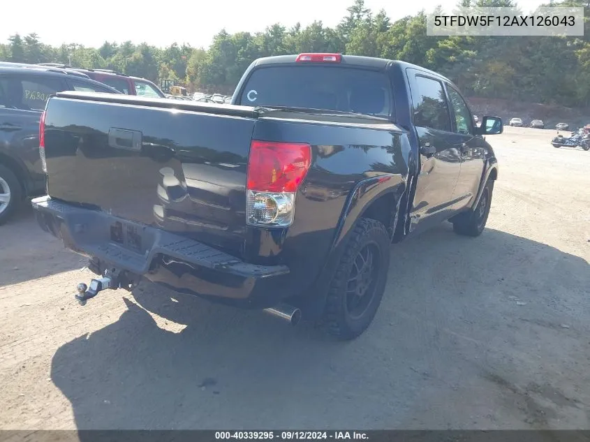 2010 Toyota Tundra Grade 5.7L V8 VIN: 5TFDW5F12AX126043 Lot: 40339295