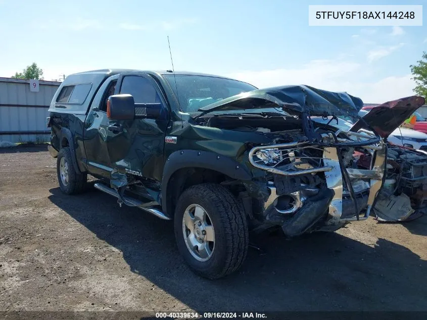 2010 Toyota Tundra Grade 5.7L V8 VIN: 5TFUY5F18AX144248 Lot: 40339634