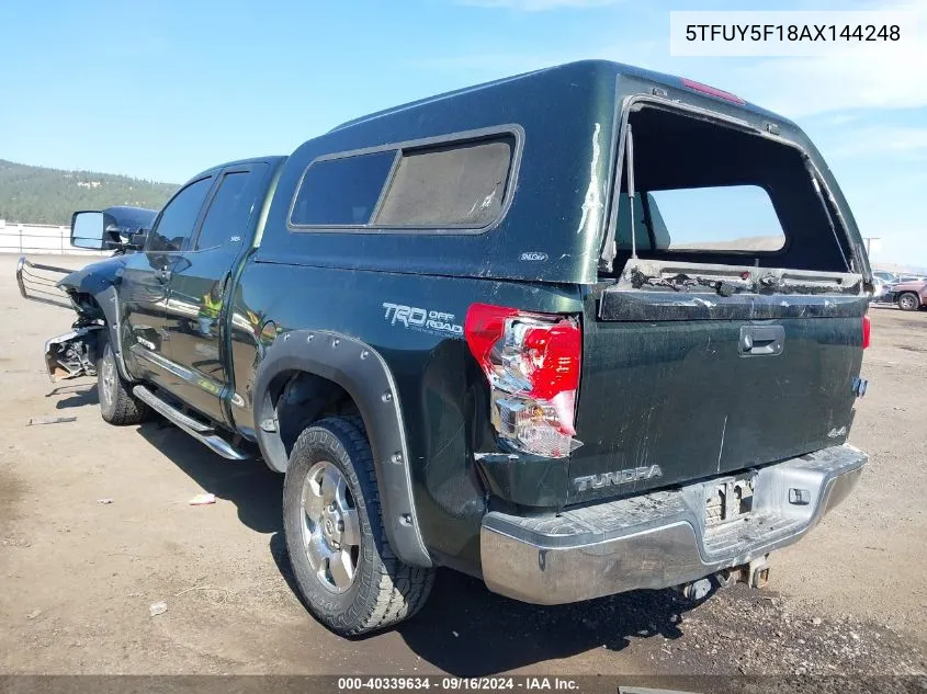 2010 Toyota Tundra Grade 5.7L V8 VIN: 5TFUY5F18AX144248 Lot: 40339634