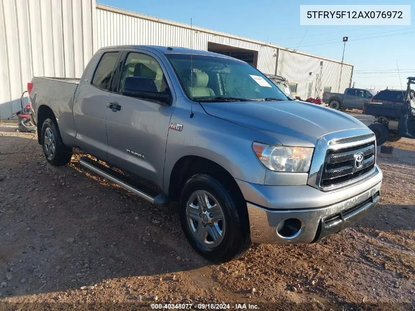 2010 Toyota Tundra Grade 5.7L V8 VIN: 5TFRY5F12AX076972 Lot: 40348077