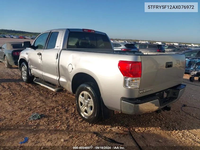 2010 Toyota Tundra Grade 5.7L V8 VIN: 5TFRY5F12AX076972 Lot: 40348077