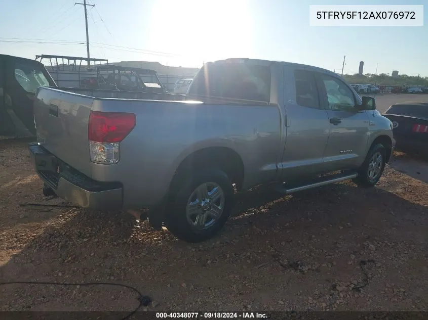 2010 Toyota Tundra Grade 5.7L V8 VIN: 5TFRY5F12AX076972 Lot: 40348077