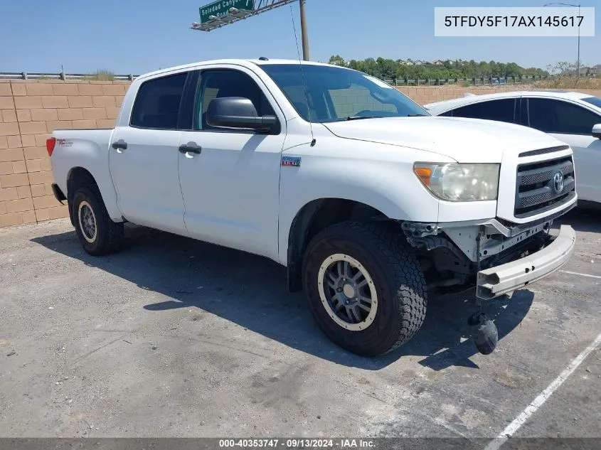 2010 Toyota Tundra Grade 5.7L V8 VIN: 5TFDY5F17AX145617 Lot: 40353747