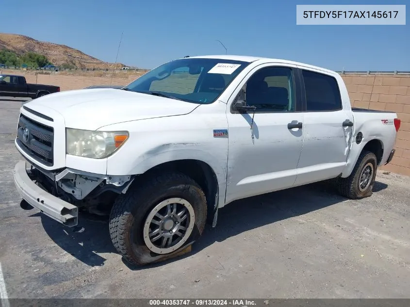 2010 Toyota Tundra Grade 5.7L V8 VIN: 5TFDY5F17AX145617 Lot: 40353747