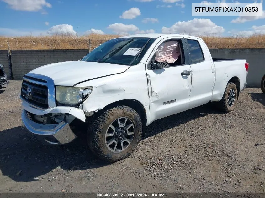 2010 Toyota Tundra Grade 4.6L V8 VIN: 5TFUM5F1XAX010353 Lot: 40360922