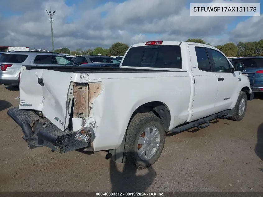 5TFUW5F17AX151178 2010 Toyota Tundra Grade 5.7L V8