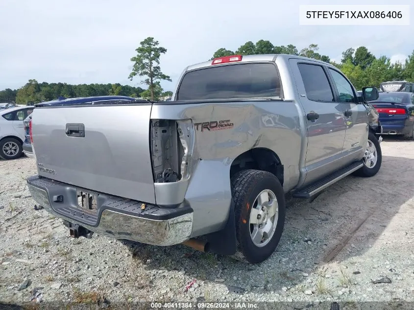 2010 Toyota Tundra Crewmax Sr5 VIN: 5TFEY5F1XAX086406 Lot: 40411384