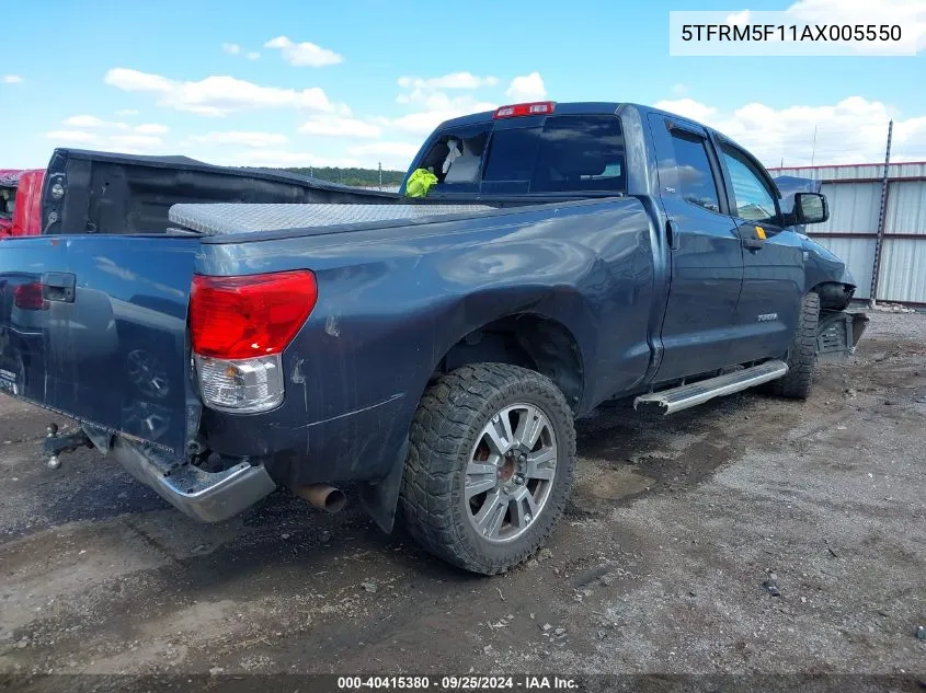 2010 Toyota Tundra Grade 4.6L V8 VIN: 5TFRM5F11AX005550 Lot: 40415380