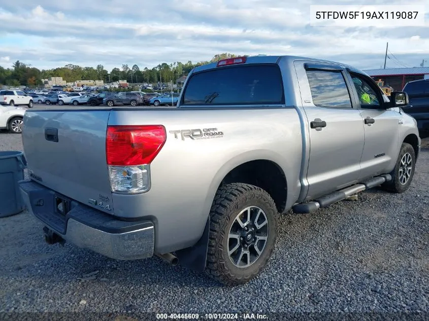 2010 Toyota Tundra Grade 5.7L V8 VIN: 5TFDW5F19AX119087 Lot: 40445609