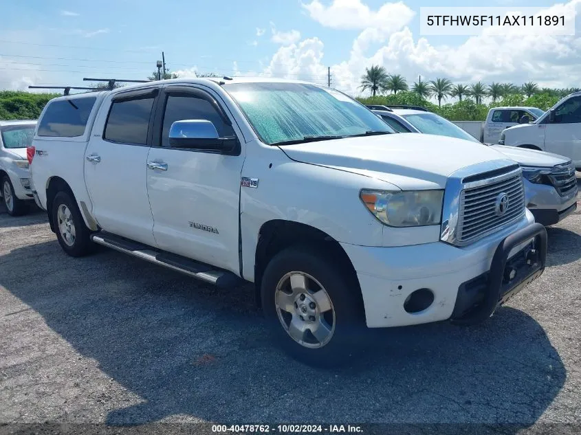 2010 Toyota Tundra Limited 5.7L V8 VIN: 5TFHW5F11AX111891 Lot: 40478762