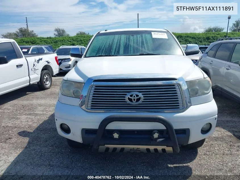 2010 Toyota Tundra Limited 5.7L V8 VIN: 5TFHW5F11AX111891 Lot: 40478762