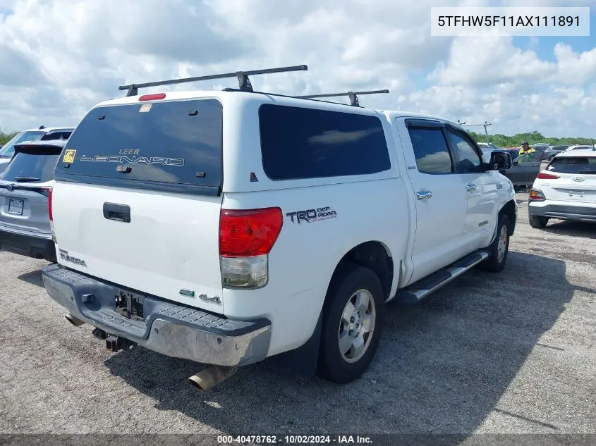 2010 Toyota Tundra Limited 5.7L V8 VIN: 5TFHW5F11AX111891 Lot: 40478762