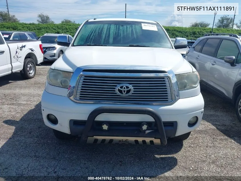 2010 Toyota Tundra Limited 5.7L V8 VIN: 5TFHW5F11AX111891 Lot: 40478762