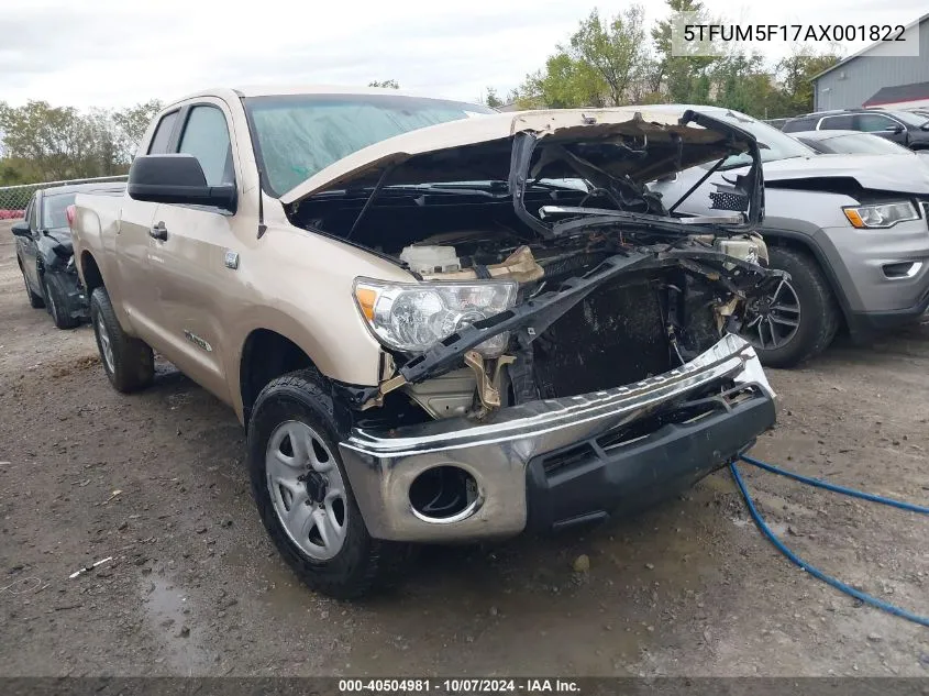 2010 Toyota Tundra Double Cab Sr5 VIN: 5TFUM5F17AX001822 Lot: 40504981