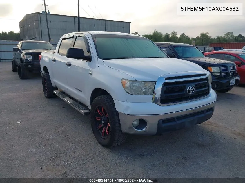 5TFEM5F10AX004582 2010 Toyota Tundra Grade 4.6L V8