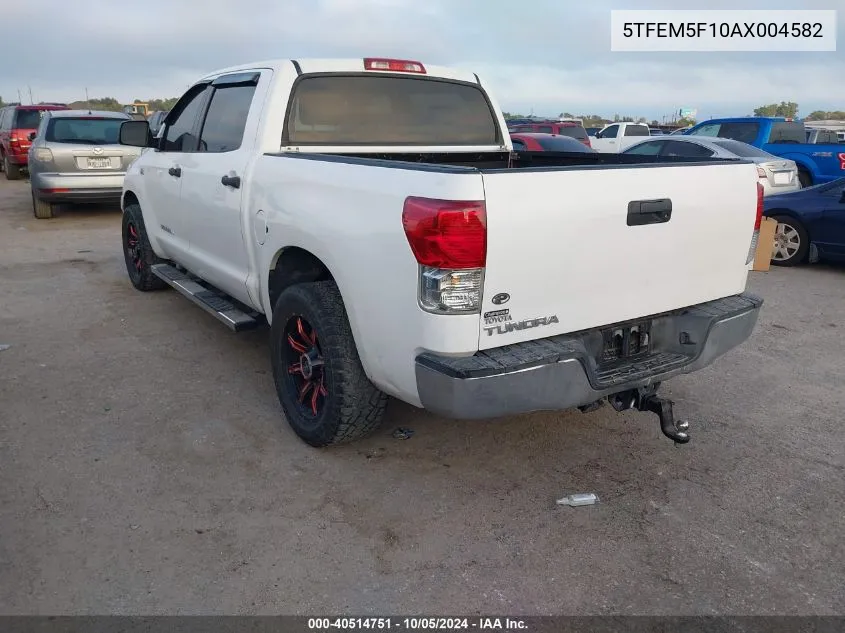 2010 Toyota Tundra Grade 4.6L V8 VIN: 5TFEM5F10AX004582 Lot: 40514751