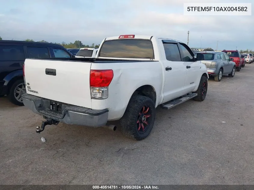 5TFEM5F10AX004582 2010 Toyota Tundra Grade 4.6L V8