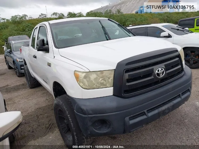 5TFUW5F10AX136795 2010 Toyota Tundra Grade 5.7L V8