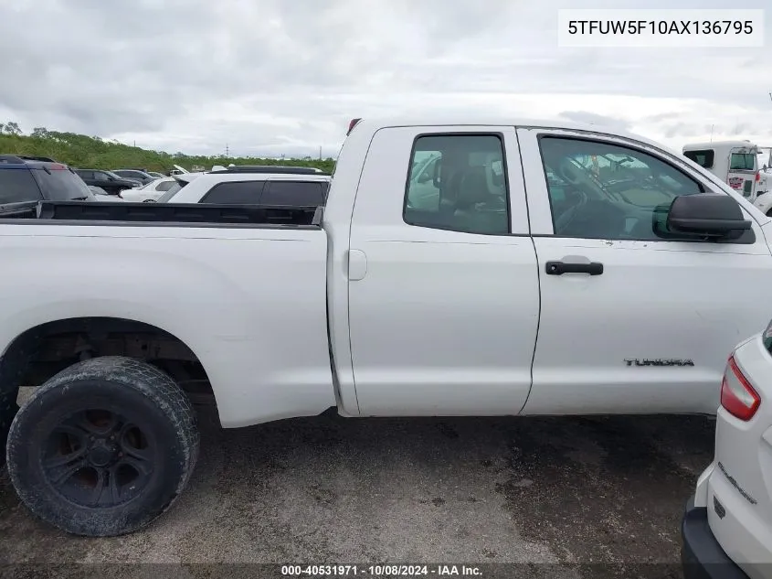 2010 Toyota Tundra Grade 5.7L V8 VIN: 5TFUW5F10AX136795 Lot: 40531971