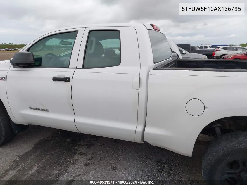 5TFUW5F10AX136795 2010 Toyota Tundra Grade 5.7L V8