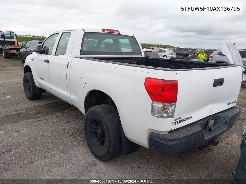 5TFUW5F10AX136795 2010 Toyota Tundra Grade 5.7L V8