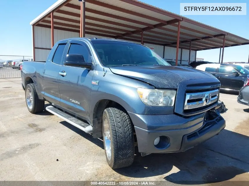 2010 Toyota Tundra Grade 5.7L V8 VIN: 5TFRY5F12AX096672 Lot: 40542222