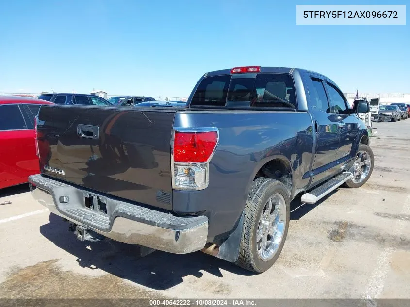 2010 Toyota Tundra Grade 5.7L V8 VIN: 5TFRY5F12AX096672 Lot: 40542222