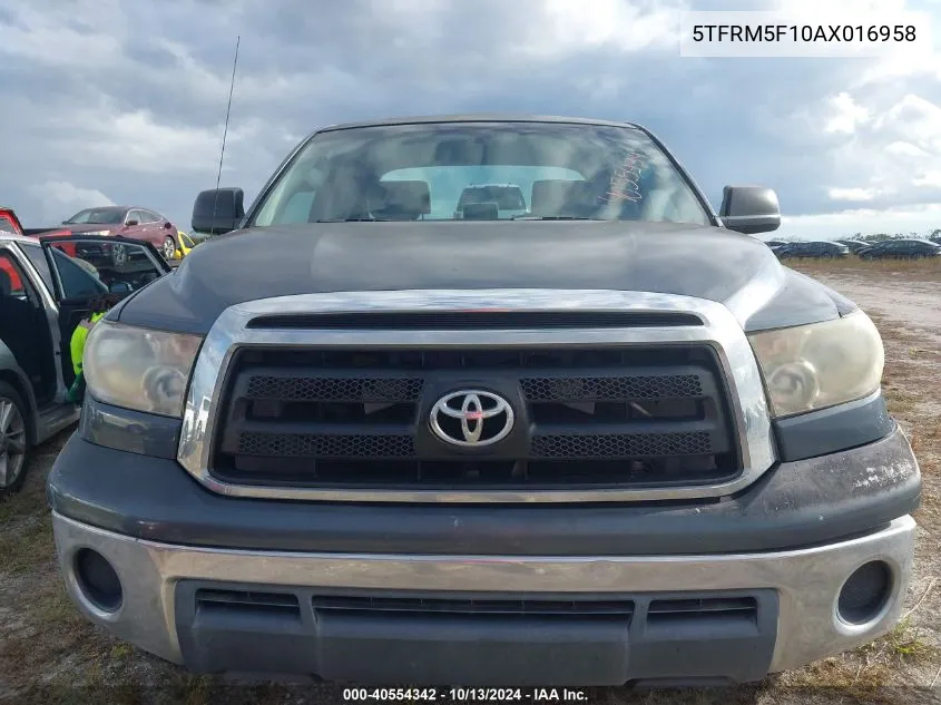 2010 Toyota Tundra Grade 4.6L V8 VIN: 5TFRM5F10AX016958 Lot: 40554342