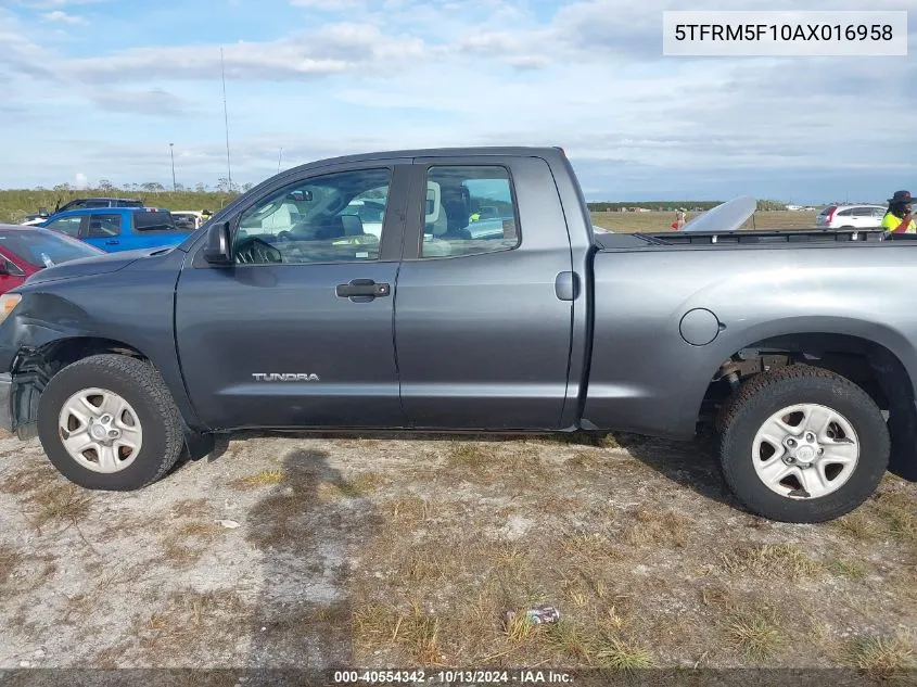 2010 Toyota Tundra Grade 4.6L V8 VIN: 5TFRM5F10AX016958 Lot: 40554342