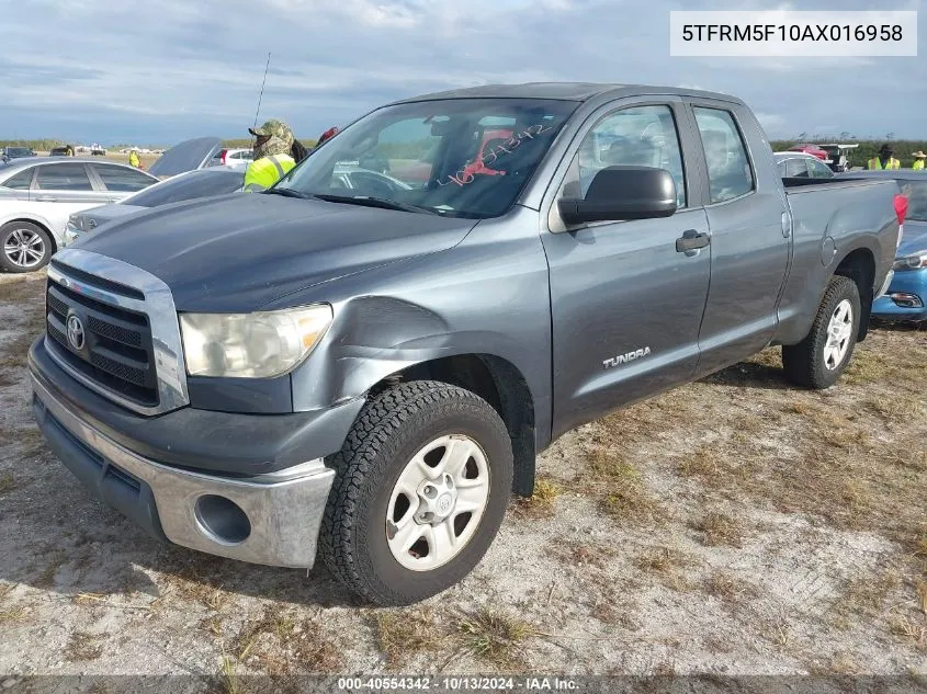 2010 Toyota Tundra Grade 4.6L V8 VIN: 5TFRM5F10AX016958 Lot: 40554342