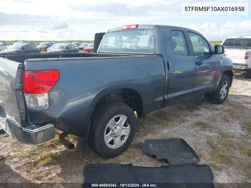 2010 Toyota Tundra Grade 4.6L V8 VIN: 5TFRM5F10AX016958 Lot: 40554342