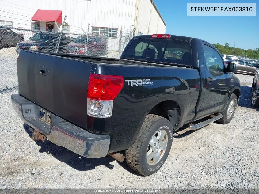 2010 Toyota Tundra VIN: 5TFKW5F18AX003810 Lot: 40572659