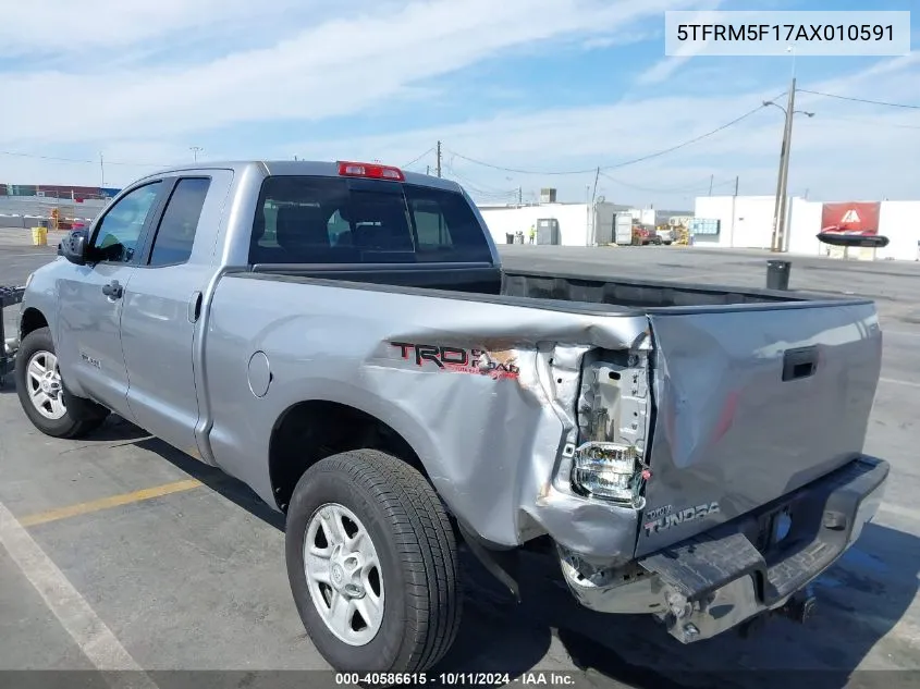 2010 Toyota Tundra Grade 4.6L V8 VIN: 5TFRM5F17AX010591 Lot: 40586615