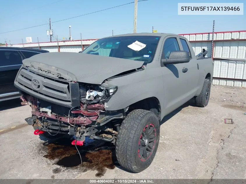 2010 Toyota Tundra Grade 5.7L V8 VIN: 5TFUW5F17AX139466 Lot: 40604082