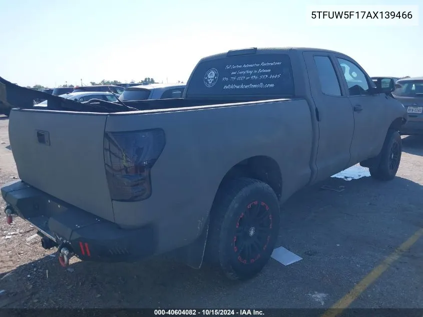 2010 Toyota Tundra Grade 5.7L V8 VIN: 5TFUW5F17AX139466 Lot: 40604082