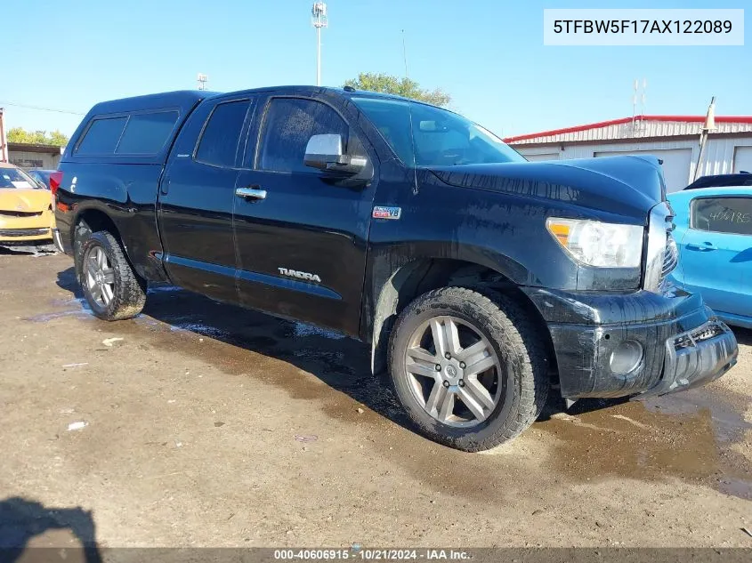 2010 Toyota Tundra Limited 5.7L V8 VIN: 5TFBW5F17AX122089 Lot: 40606915