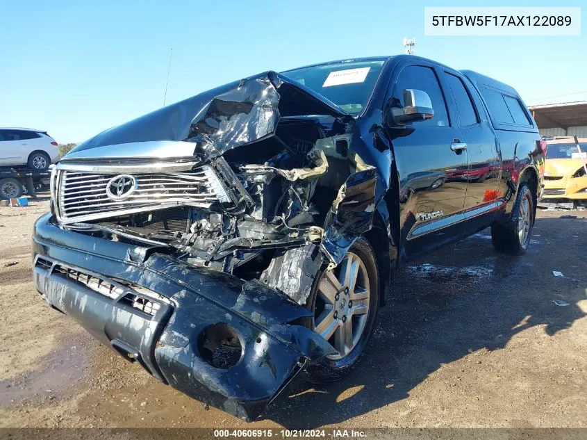 2010 Toyota Tundra Limited 5.7L V8 VIN: 5TFBW5F17AX122089 Lot: 40606915