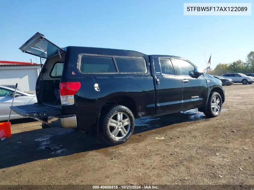 2010 Toyota Tundra Limited 5.7L V8 VIN: 5TFBW5F17AX122089 Lot: 40606915