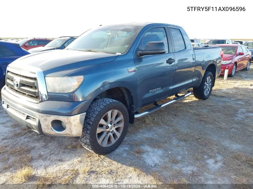 2010 Toyota Tundra Grade 5.7L V8 VIN: 5TFRY5F11AX096596 Lot: 40642610