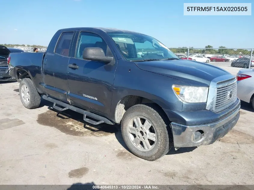 2010 Toyota Tundra Grade 4.6L V8 VIN: 5TFRM5F15AX020505 Lot: 40645313