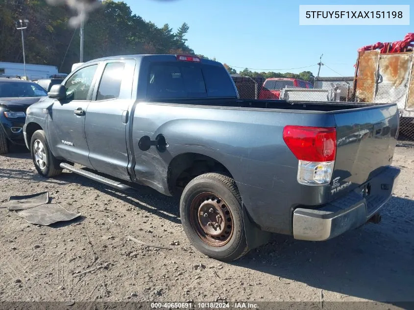 2010 Toyota Tundra Grade 5.7L V8 VIN: 5TFUY5F1XAX151198 Lot: 40650691