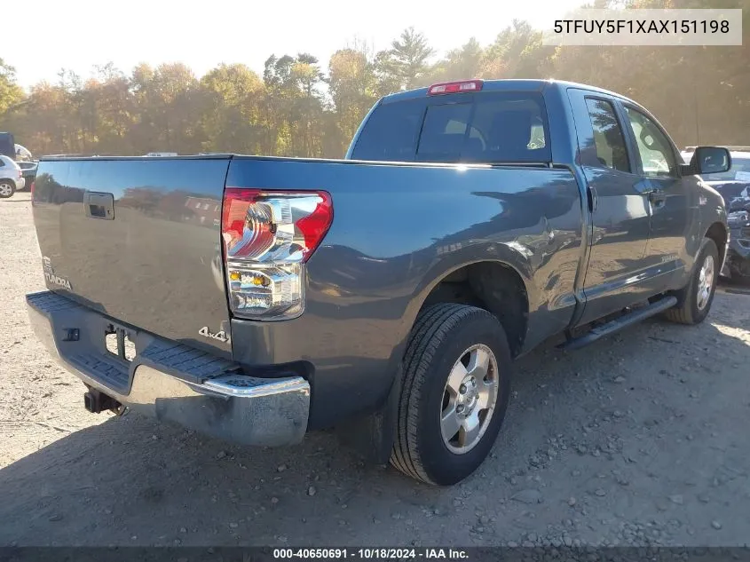 2010 Toyota Tundra Grade 5.7L V8 VIN: 5TFUY5F1XAX151198 Lot: 40650691