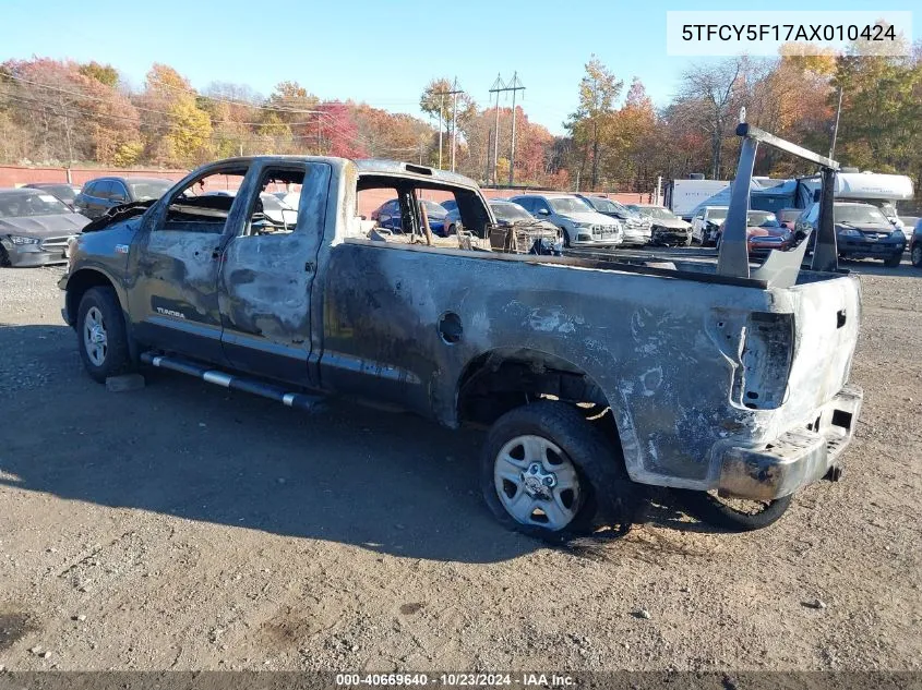 2010 Toyota Tundra Grade 5.7L V8 VIN: 5TFCY5F17AX010424 Lot: 40669640