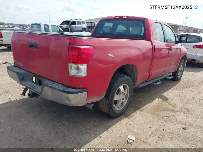 2010 Toyota Tundra Grade 4.6L V8 VIN: 5TFRM5F12AX002513 Lot: 40671440