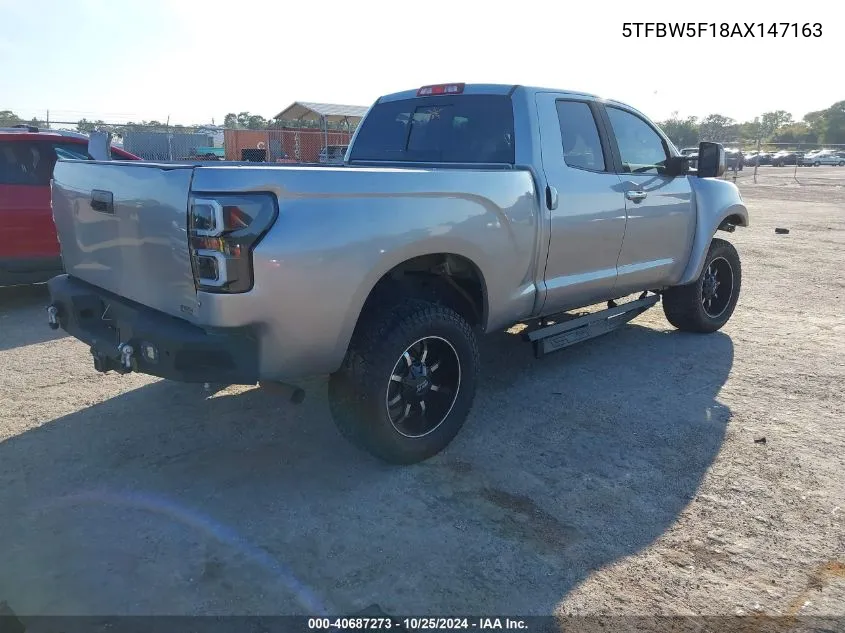 2010 Toyota Tundra Limited 5.7L V8 VIN: 5TFBW5F18AX147163 Lot: 40687273