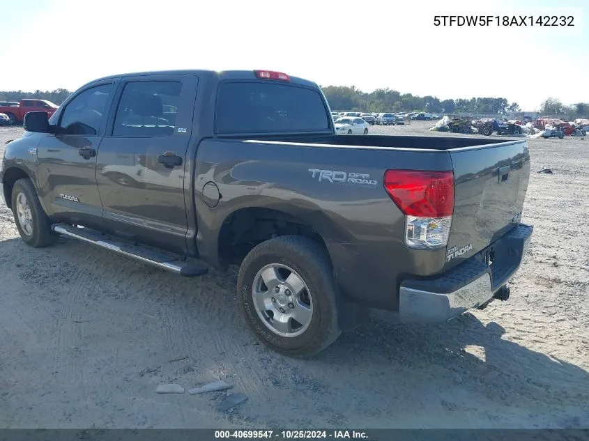 2010 Toyota Tundra Grade 5.7L V8 VIN: 5TFDW5F18AX142232 Lot: 40699547