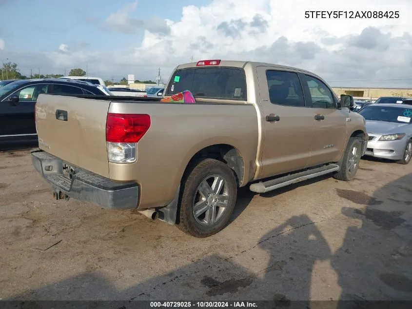 2010 Toyota Tundra Grade 5.7L V8 VIN: 5TFEY5F12AX088425 Lot: 40729025