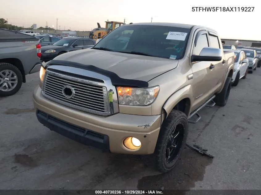 5TFHW5F18AX119227 2010 Toyota Tundra Limited 5.7L V8